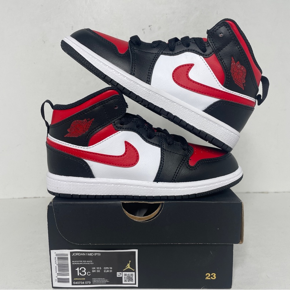 Nike Air Jordan 1 Retro Mid PS “Bred Toe” 2022 - Picture 1 of 4